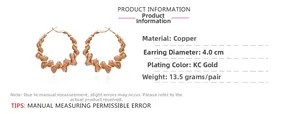 Spécifications de taille détaillées pour boucles d'oreilles créoles torsadées dorées