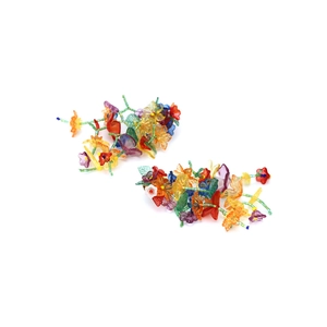 Handmade multicolor beaded floral drop earrings with a vibrant fringe design