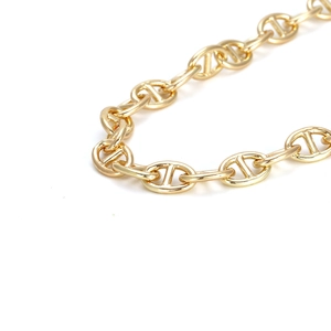 Collier à maillons géométriques dorés avec finition métallique polie brillante pour femme