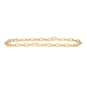 Collier chaîne à maillons ancre dorée avec fermoir mousqueton et extension réglable
