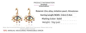 Vue détaillée montrant les dimensions et le poids des boucles d'oreilles œil du démon