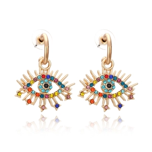 Boucles D'oreilles Pendantes Œil Du Diable Alliage Strass Künstliche Perle D'imitation Rétro Style Bohème Pour Femmes Bijoux