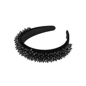 Handmade Beaded Crystal Headband Vintage Baroque Wide Velvet Hairband Fashion Luxury Hair Accessories For Women