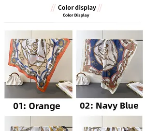 Detailed comparison of luxury silk-like scarves featuring chain and floral print patterns