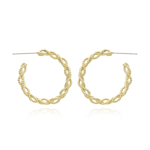 Twisted Braid Hoop Earrings With 925 Sterling Silver Earring Post Geometric Minimalist Fashion Jewelry For Women