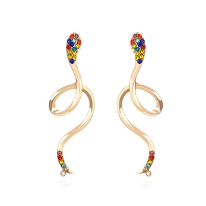Boucles D'oreilles Pendantes Serpent Or Alliage Strass Imitation Künstliche Perle Bijoux Animaux Mode Femme