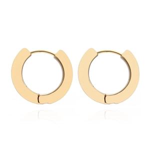 Chunky Hoop Earrings Copper Gold Plated High Polish Geometric Simple Round For Women Modern Versatile Fashion Jewelry