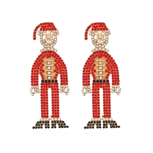 Weihnachtsmann Ohrhänger Legierung Strass Übertrieben Weihnachten Feiertag Schmuck Festival Geschenk Für Damen
