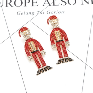 Funkelnde Strass-Ohrhänger im Weihnachtsmann-Design mit festlichen Kristallen und Legierung