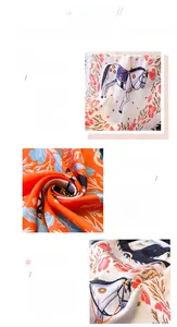 Detailed view of equestrian horse print on premium silk-like fabric with neat hem stitching