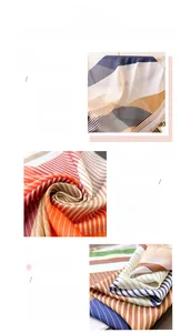 Macro detail of high-quality imitation silk scarf showing fine printing and hemmed edges