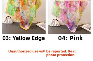 Comparaison détaillée de foulards en soie aux motifs floraux de peinture à l'huile