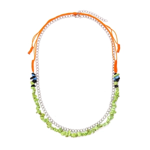 Collier Multi Rangs Bohème Perles Pierres Concassées Chaîne Alliage Corde Tissée Main Bijoux Ethniques Vintage Femme