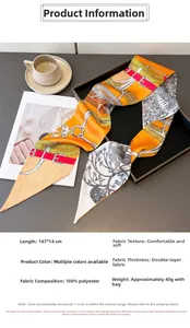 Detail of elegant chain print scarf with equestrian motifs and high quality polyester fabric