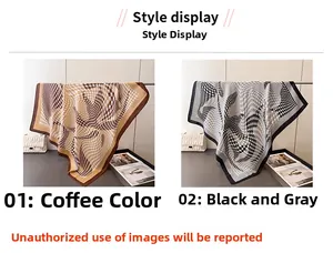 Detailed display of houndstooth silk scarves in coffee and black grey color options