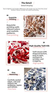 Détails d'un foulard en soie avec motifs de papillons et bords roulés raffinés