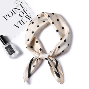 Polka Dot Square Scarf Satin Faux Satin Elegant Neck Tie Head Wrap Hair Band Fashion Accessories For Women Vintage Stylish