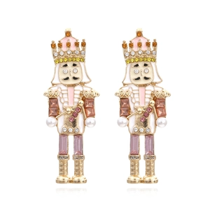 Boucles D'oreilles Pendantes Casse-Noisette Alliage Émail Strass Künstliche Perle D'imitation Personnage De Dessin Animé Bijoux De Fête