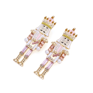 Boucles d'oreilles Casse-noisette avec émail coloré et strass étincelants