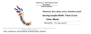 Dimensions détaillées du protège-oreille en forme d'aile avec cristaux et perles