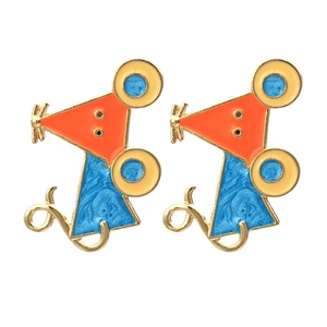 Boucles D Oreilles Souris Dessin Animé Émail Coloré Goutte D Huile Géométrique Animal Alliage Bijoux Femmes Filles