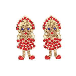 Niedliche Cartoon Prinzessin Charakter Ohrstecker Bunte Strass Legierung Mode Schmuck Für Frauen Mädchen