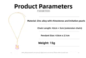 Detailed technical specifications for the crystal guitar pendant necklace with measurements