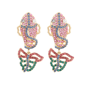 Orecchini Pendenti Pesce Farfalla Con Strass Colorati Lega Gioielli Forma Animale Accessori Moda Per Donne