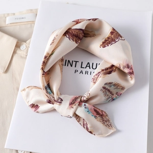 Women Small Square Satin Scarf Satin Faux Satin Printed Neckerchief Hair Band Bag Accessory Vintage Elegant Fashion