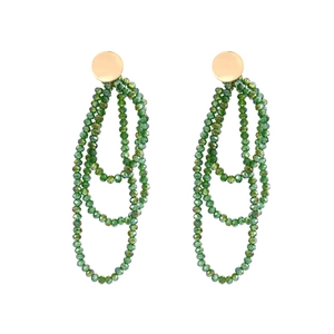 Long Multi Layer Tassel Dangle Earrings Glass Crystal Beads Bohemian Style Fashion Handmade Jewelry For Women