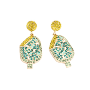 Colorful rhinestone ice cream popsicle dangle earrings with pearls in gold finish