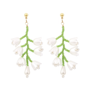 Boucles D'oreilles Pendantes Muguet Fait Main Résine Fleur Künstliche Perles De Verre Künstliche Perle D'imitation Alliage Forêt Frais Sucré