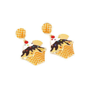 Sweet ice cream cupcake earrings with colorful crystals and enamel finish in vibrant colors