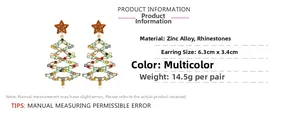Specifiche dettagliate degli orecchini ad albero di Natale con strass colorati