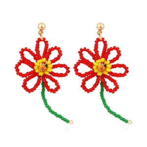 Orecchini A Goccia Fiore Fatti A Mano Perline Design Floreale Colorato Stile Boho Gioielli Per Donne