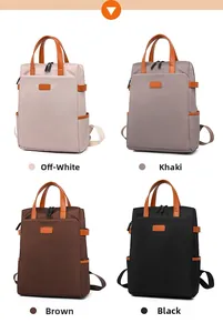 Zaino porta PC impermeabile in bianco, kaki, marrone e nero per il pendolarismo quotidiano