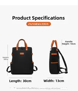 Specifiche dettagliate delle dimensioni per lo zaino porta PC impermeabile in nylon