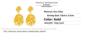 Detailed view of matte gold zinc alloy flower earrings with textured petal details