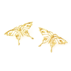 Fashion vintage golden hollow butterfly dangle earrings with creative insect design for women