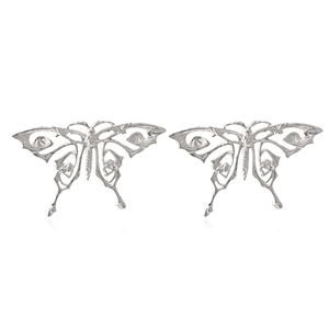 Golden butterfly drop earrings with vintage hollow design and metallic finish