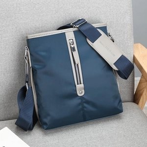 Men's Shoulder Crossbody Bag Oxford Cloth Waterproof Business Casual Travel Messenger Bag Vertical Zipper