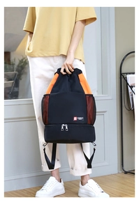 Détail du sac à dos de sport à cordon multifonctionnel avec compartiment à chaussures séparé