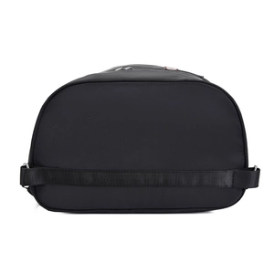Sac à dos sport à cordon en nylon noir de grande capacité avec fond renforcé et logo
