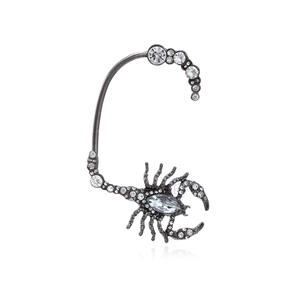 Boucle Oreille Scorpion Gothique Alliage Strass Gun Black Métal Bijoux Animaux Pour Femmes Punk Rétro Clip Oreille