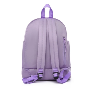 Lavender purple oxford fabric backpack with adjustable straps and anti-theft back pocket