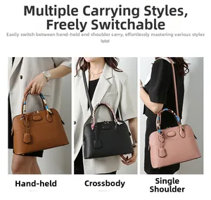 Detailed view of large capacity tote bag set showing three colors and styling options