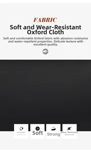 Detail of durable black oxford fabric with waterproof and wear-resistant texture