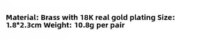 Detailed size and material specs for 18K gold-plated textured oval hoop earrings