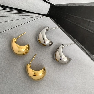 Orecchini A Lobo Goccia D'acqua Rame Lucidato A Specchio Minimalista Geometrico Gioielli Di Moda Per Donne
