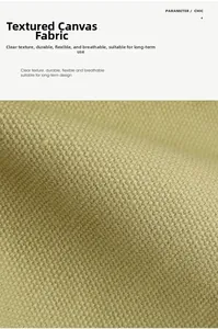 Macro detail of breathable and durable beige canvas fabric texture with fine fiber weave